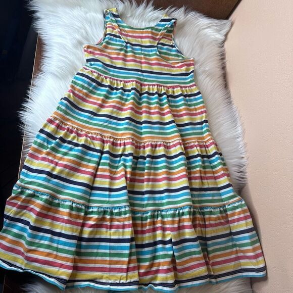 Hanna Andersson Twirl Power Stripe Tiered Tank Dress Size 12 - Picture 2 of 7